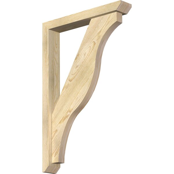 Ekena Millwork Funston Slat Rough Sawn Bracket w/ Offset Brace, Douglas Fir, 4"W x 24"D x 36"H BKT0402X24X36FST06RDF - main